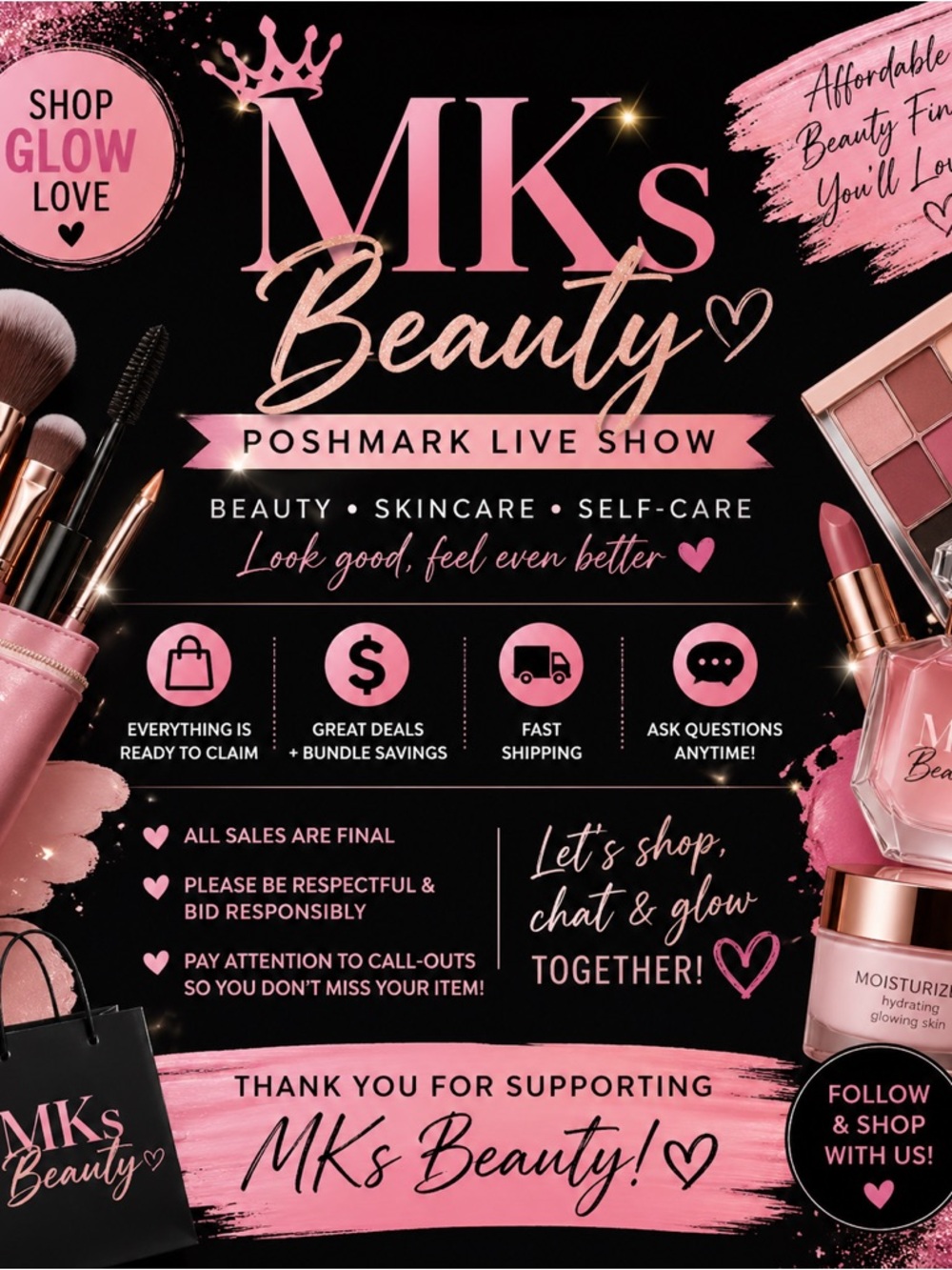 RMS Beauty Pink and Black Live Show Promotional Graphic